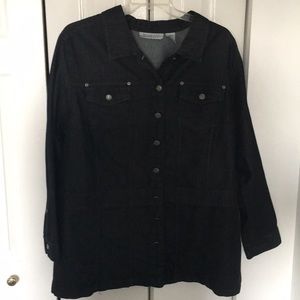 Roman’s Black Denim Lightweight jacket Size 26 NWT